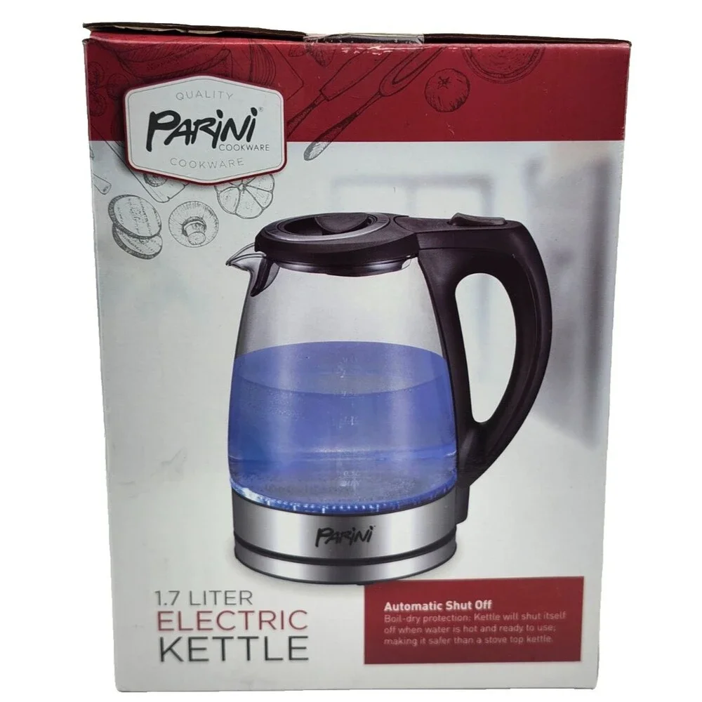 Parini Electric Kettle 1.7 Liter Automatic Shut Off Cordless Serving New In Box
